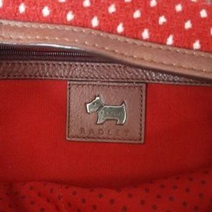 Red Radley leather and wool shoulder bag